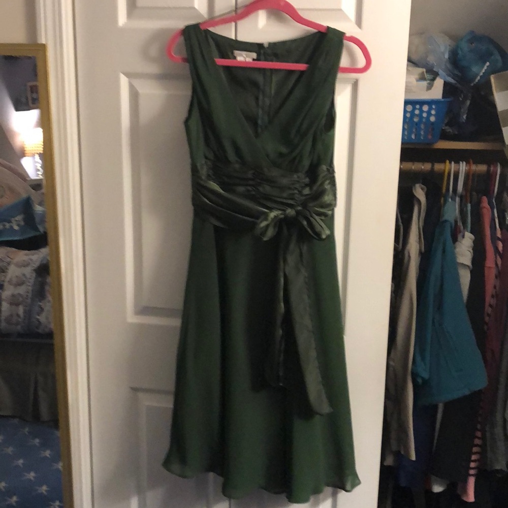 Beautiful silk and sheer green formal dress w